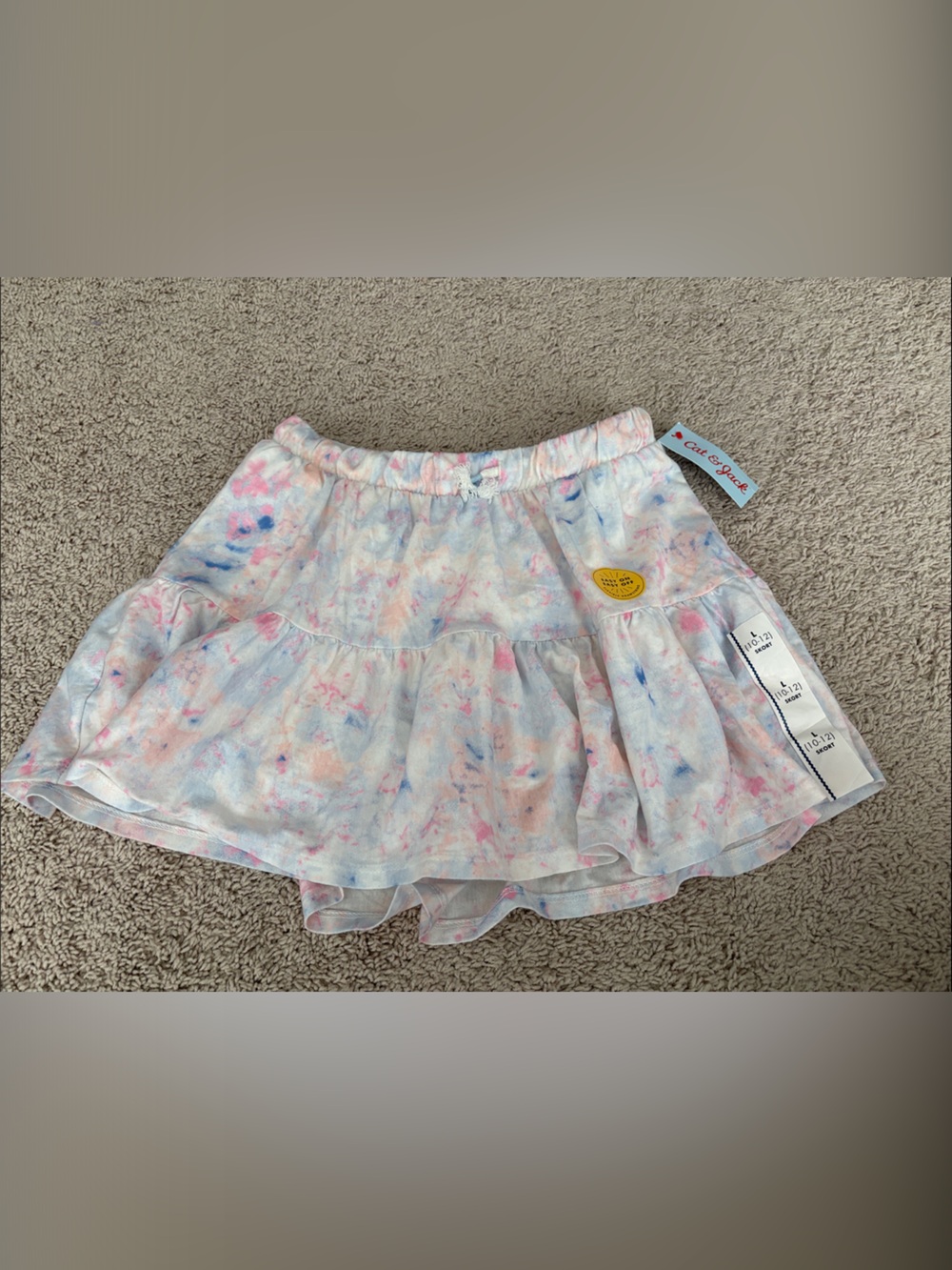 Cat & Jack Pastel Tie-Dye Ruffle Skort - Pink, Blue, Peach